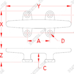 CLEAT_TRIM_LINE_INOX_316_Measurements