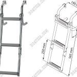 INOX 316 FOLDABLE LADDER FOR NARROW TRANSOM