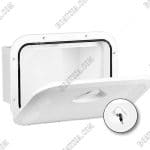 TOP LINE STORAGE HATCH 270mm x 375mm WHITE with Lock-1